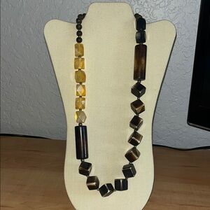 Chic Multicolor Earth-tone Large Artsy Beaded Necklace